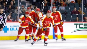 The Wranglers shut out San Diego 6-0 Friday at the Saddledome in Calgary (Photo: Twitter@AHLWranglers)