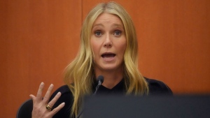 Gwyneth Paltrow testifies during her trial, Friday, March 24, 2023, in Park City, Utah. Paltrow is accused in a lawsuit of crashing into a skier during a 2016 family ski vacation, leaving him with brain damage and four broken ribs. (AP Photo/Rick Bowmer, Pool)
