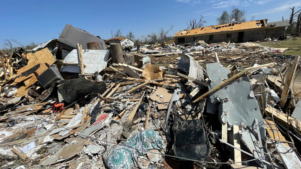 Tornado debris in Mississippi
