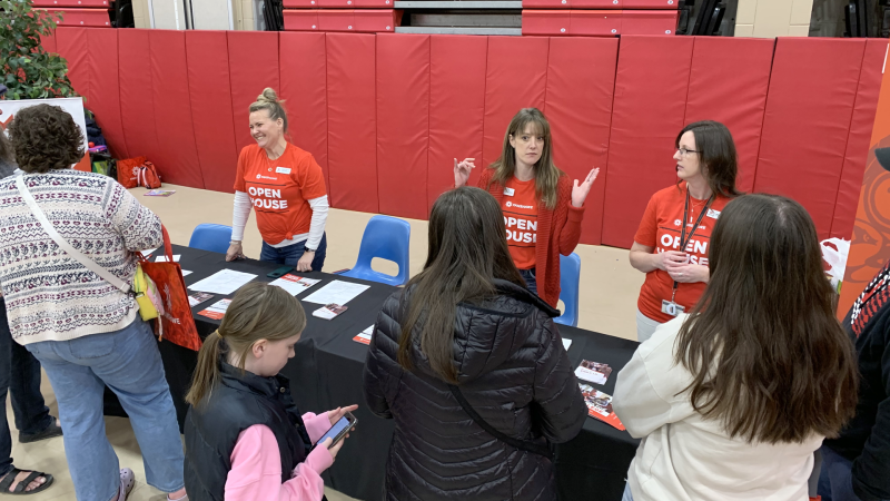 Families attended Fanshawe College’s open house on March 25, 2023. (Bryan Bicknell/CTV News London)