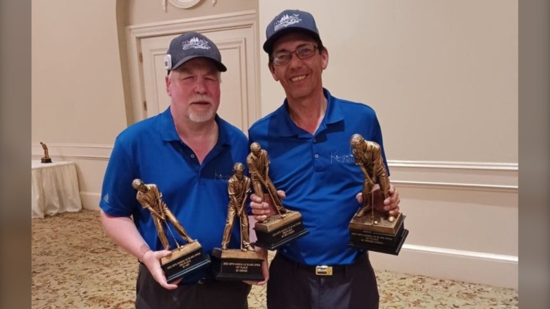Gerry Nelson and Chris Villeneuve won the US Open Blind Golf Championship. (Meadow Lake Golf Course)