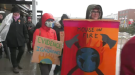 Anti-fossil fuel protestors march in Waterloo 