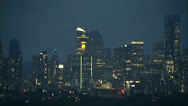 Some buildings downtown turned off their lights for an hour Saturday to bring awareness to climate change