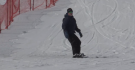 A man skiing down a hill at Horseshoe Resort, taken on Sun., March 26 (Steve Mansbridge/CTV News).