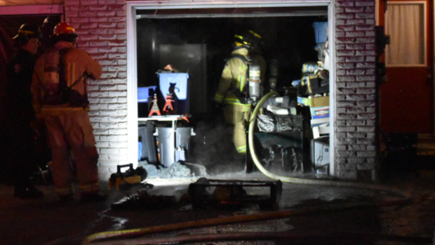 Barrie's fire department was called to a garage fire Friday evening. March 11, 2023 (Photo Courtesy of Mike Chorney, At the Scene Photography)