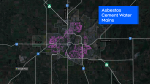 The location of asbestos cement water mains in Saskatoon, according to a map provided by the city. (CTV News)