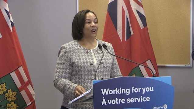 Government announcement in Newmarket Ont., on Mon., March 27.2023 (CTV News/Catalina Gillies)