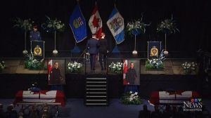 Funeral service for slain officers