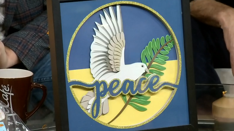 “Peace for Ukraine” by artist Lindsay Kierstead.