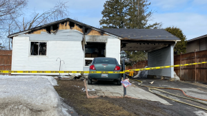One person was found deceased in a fatal fire at a bungalow on Castlefrank Road in Kanata on Tuesday, March 28, 2023. (Leah Larocque/CTV News Ottawa)