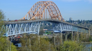 The Pattullo Bridge is seen in this image provided by TransLink. 