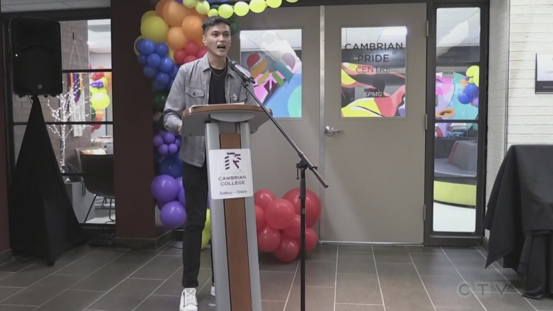 A national business advisory company is showing its support for the Cambrian College Pride Centre in Sudbury. March 28/23 (Alana Everson/CTV Northern Ontario)