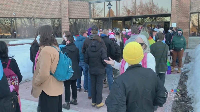 Parents clash outside Ottawa school board meeting