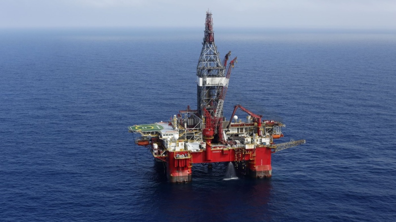 The Centenario deep-water drilling platform off the coast of Veracruz, Mexico, in the Gulf of Mexico, is pictured on Nov. 22, 2013. The Biden administration will auction oil and gas leases across more than 114,000 square miles of public waters in the Gulf of Mexico on Wednesday, March 29, 2023, in a sale mandated by last year's climate bill compromise. (AP Photo/Dario Lopez-Mills, File)