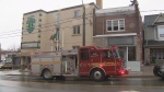 Crews are on the scene of a fire in the city's Junction neighbourhood.