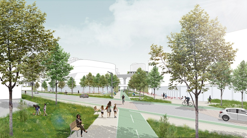 A rendering of Montreal's plan for the Bridge-Bonaventure sector (Source: CNW Group/City of Montreal - Office of the Mayor and the Executive Committee)