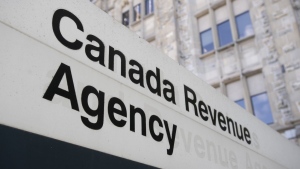 A sign outside the Canada Revenue Agency is seen Monday May 10, 2021 in Ottawa. (THE CANADIAN PRESS/Adrian Wyld)
