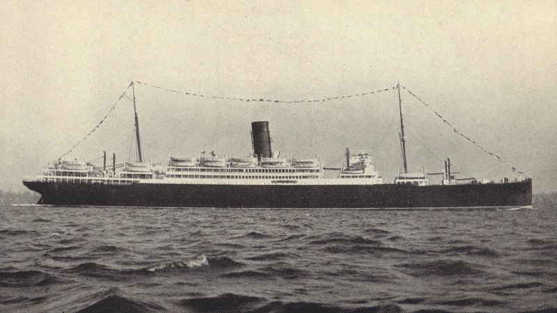 The voyage took place aboard the SS Laconia, a Cunard passenger liner chartered by the American Express Company for the occasion. (Cunard)
