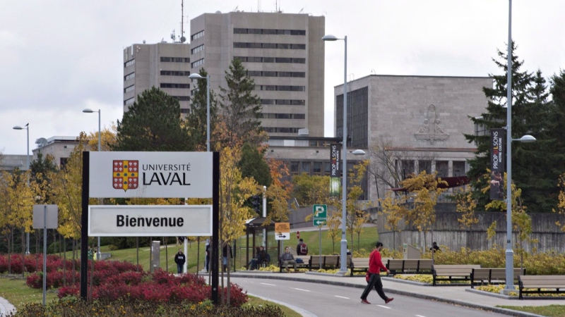 The north entrance at Université Laval is shown on Wednesday, Oct. 19, 2016, in Quebec City. Unionized professors at Université Laval voted overwhelmingly in favour of a conciliator's agreement, putting an end to an indefinite general strike. THE CANADIAN PRESS/Jacques Boissinot