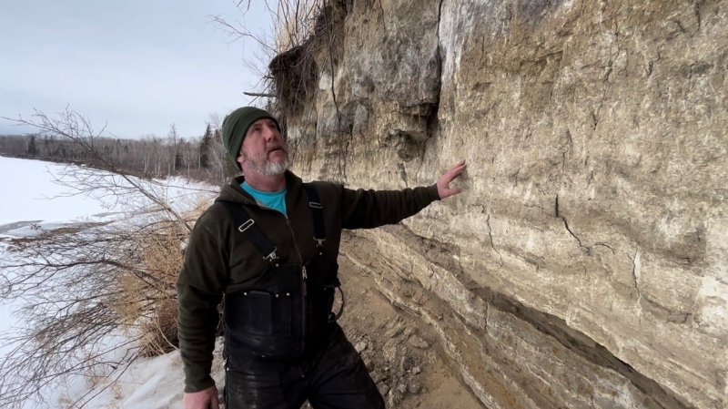 Dave Rondeau says this site near Prince Albert may have been a bison jump. (Stacey Hein/CTV News)