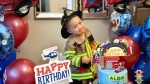 Aldie Padernos is pictured celebrating his fourth birthday. Nearly a month later, a video of the toddler's conversation about emotions with his mother went viral on TikTok. (Instagram/Jonisa Padernos)