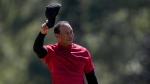 Tiger Woods tips his cap on the 18th green during the final round at the Masters golf tournament on Sunday, April 10, 2022, in Augusta, Ga. (AP Photo/Jae C. Hong, File)
