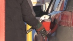A driver pumps gas at a station in in Barrie, Ont. (Siobhan Morris/CTV News)