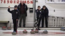 Students participate in Elementary School Curling Championship at the Wingham Gold and Curling Club in Wingham, Ont. on March 31, 2023. (Scott Miller/CTV News London)