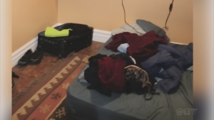 Ontario Provincial Police supply an image of the poor living conditions at a residence where alleged victims of human trafficking were staying in Orillia, Ont. (OPP) 
