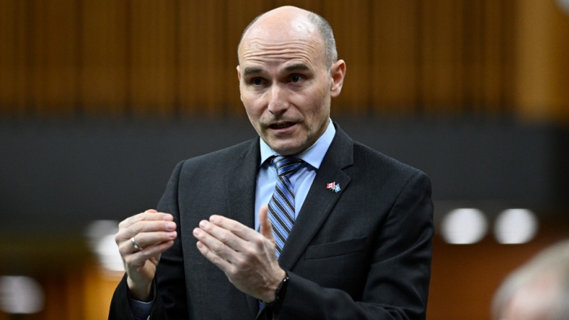 Minister of Health Jean-Yves Duclos rises during Question Period in the House of Commons on Parliament Hill in Ottawa on Thursday, March 30, 2023. THE CANADIAN PRESS/Justin Tang