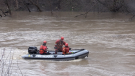 London Fire Department searched the Thames River near Adelaide Street on April 1, 2023. (Daryl Newcombe/CTV News London)