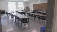 An empty classroom at an elementary school in Simcoe County. (CTV News/Rob Cooper)