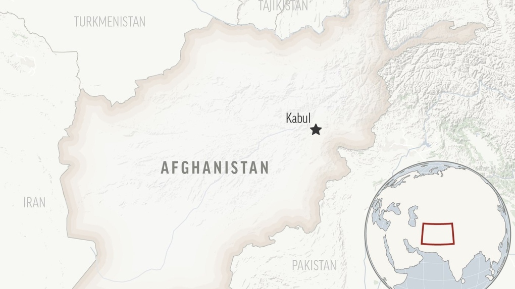 Locator map for Afghanistan with its capital