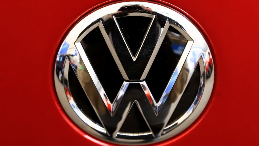 Volkswagen logo on an automobile