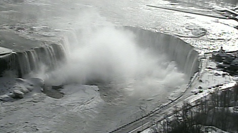 A winter view of Niagara Falls on Thursday, Jan. 27, 2010