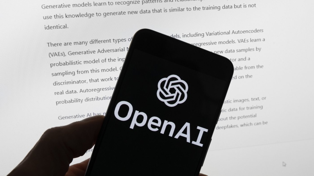 The OpenAI logo on a mobile phone