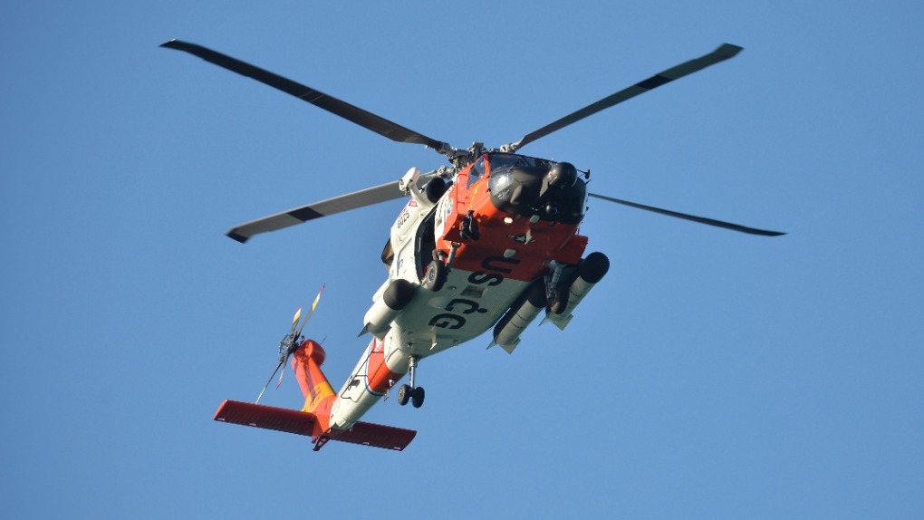 A U.S. Coast Guard helicopter