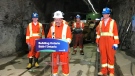 Jason Bubb, the chief operating officer for NORCAT speaks at government announcement at an underground mine in Sudbury. April 11/23 (Ian Campbell/CTV Northern Ontario)