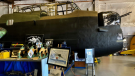 The Lancaster bomber under restoration at the Canadian Aviation Museum is seen in this photo taken on April 13, 2023. (Gary Archibald/CTV News Windsor)