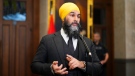 NDP Leader Jagmeet Singh speaks to reporters in the foyer of the House of Commons on Parliament Hill, in Ottawa, Wednesday, March 8, 2023. THE CANADIAN PRESS/Sean Kilpatrick