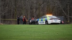 A photo of police at Sunnidale Park on Sun., April 23 (Courtesy: Michael Chorney/At The Scene Photography). 