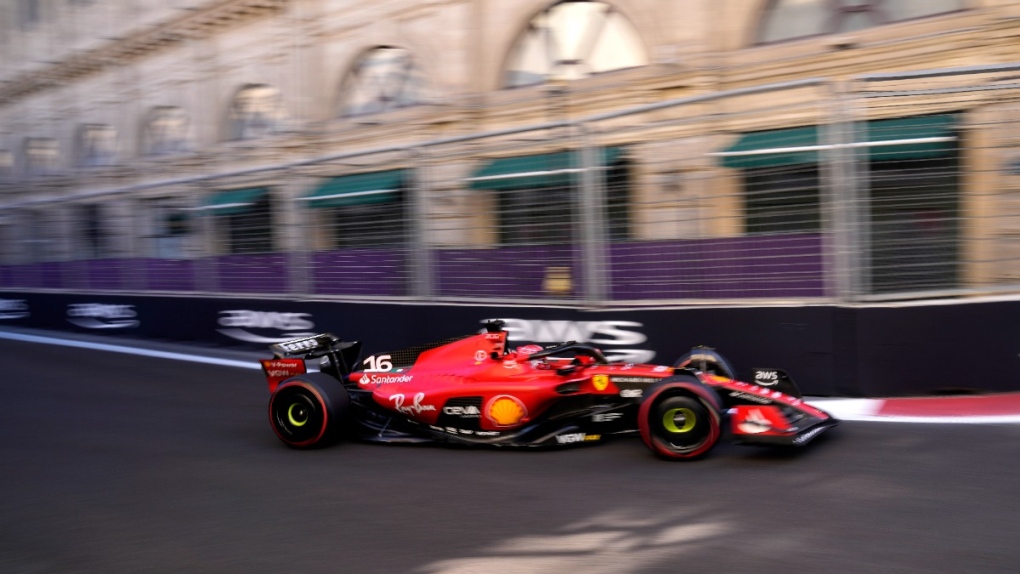 Ferrari driver Charles Leclerc at the Baku circuit