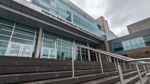 The Waterloo Region Courthouse in Kitchener is seen on May 2, 2023. (Dan Lauckner/CTV Kitchener)