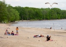 People try to beat the heat at the beach at Oka provincial park on Thursday May 28, 2020 in Oka, Que.. THE CANADIAN PRESS/Ryan Remiorz