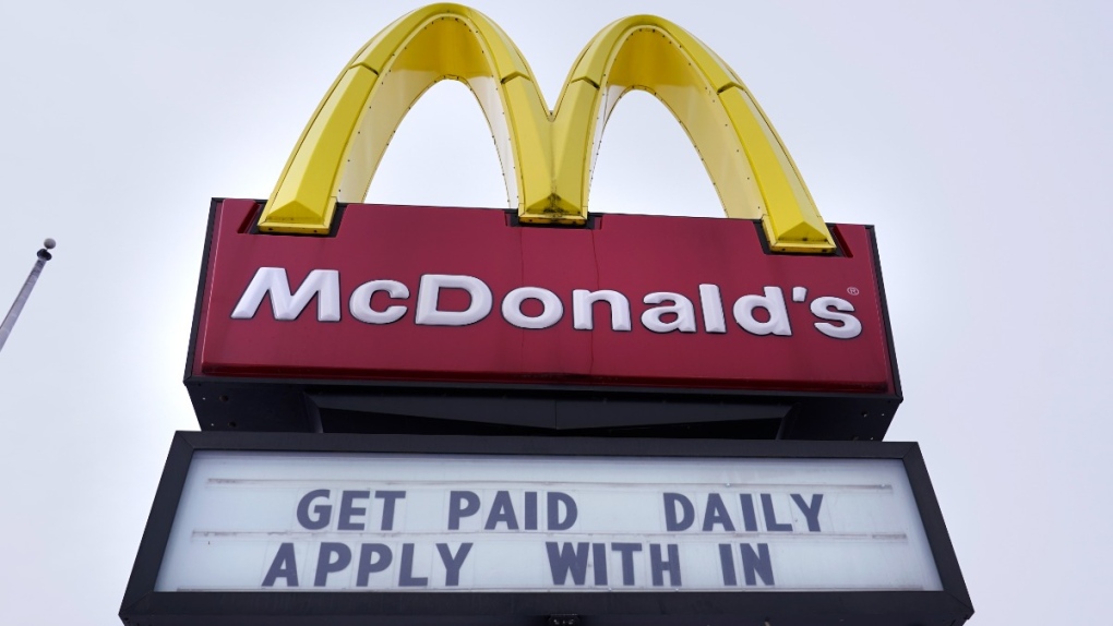 A sign outside a McDonald's restaurant