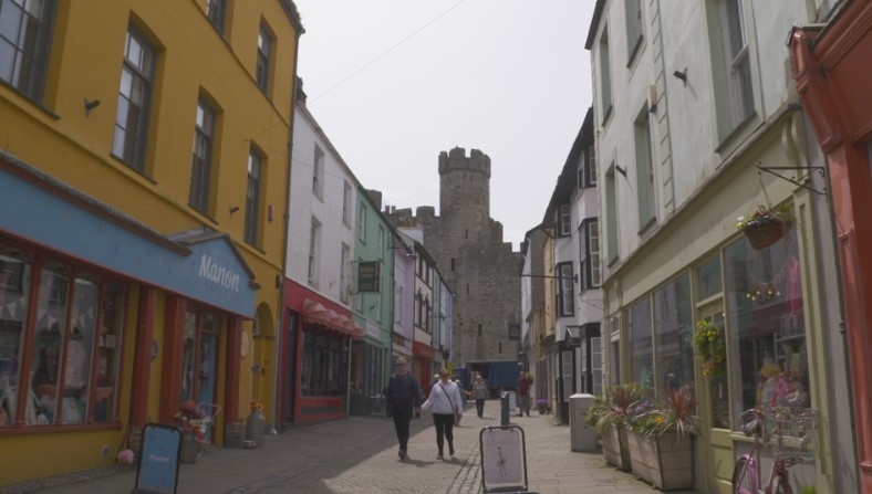 Palace street in Caernarfon