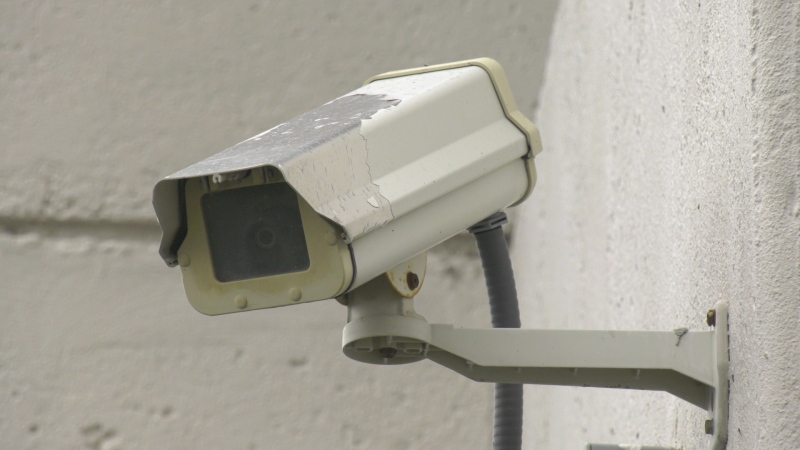 A security camera in Cornwall, Ont. (Nate Vandermeer/CTV News Ottawa)