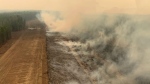 A burned section of forest in the area near Edson, Alta., is seen in a May 6, 2023, handout photo. Provincial authorities are classifying the fire, taking up approximately 77,000 hectares, as "out of control" as it has overrun the Minnow Lake Provincial Recreation Area. THE CANADIAN PRESS/HO-Government of Alberta Fire Service