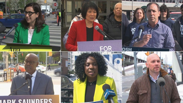 Top (left to right): Ana Bailao, Olivia Chow, and Josh Matlow. Bottom (left to right): Mark Saunders, Mitzie Hunter and Brad Bradford.
