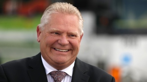Ontario Premier Doug Ford attends a news conference at Bramalea GO Station, in Brampton, on Thursday May 11, 2023. THE CANADIAN PRESS/Chris Young 